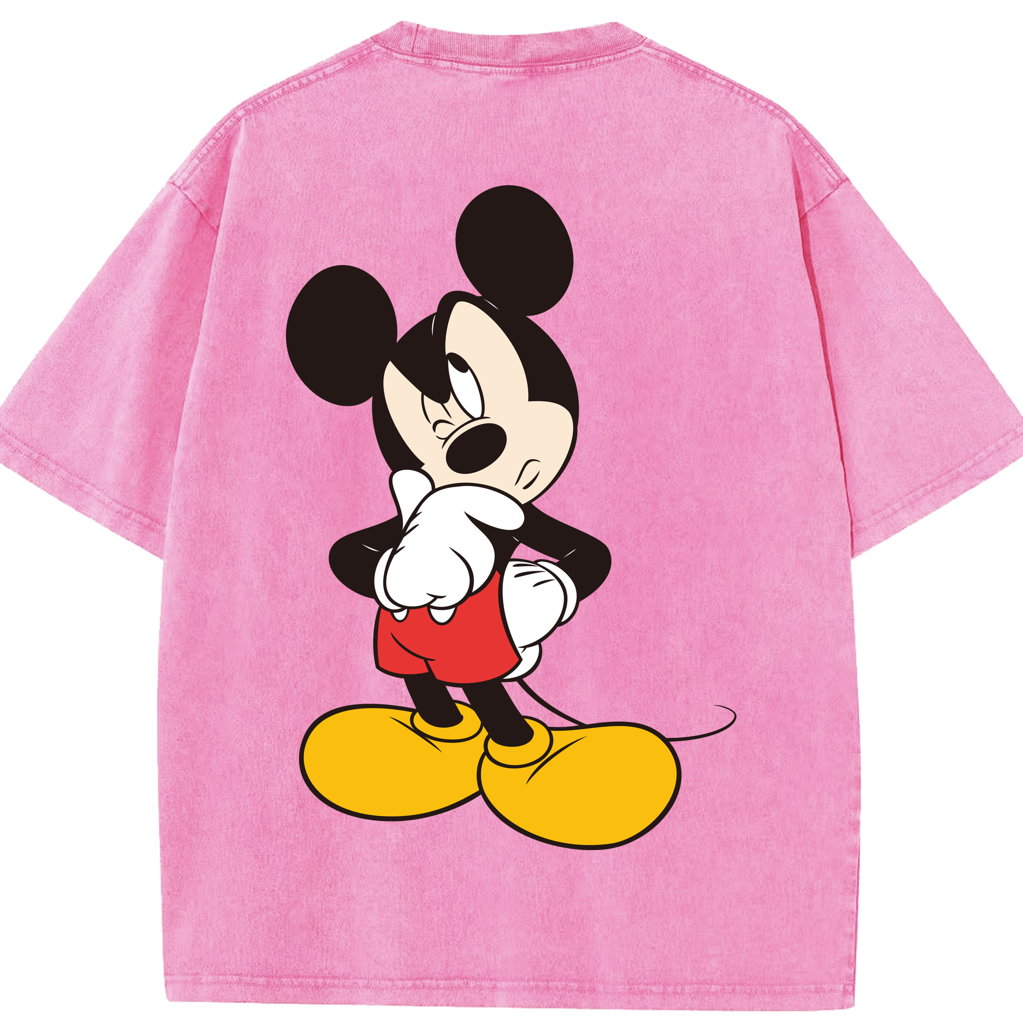 （画像用） ミッキーマウス Mickey Mouse 綿100% ヴィンテージ風 半袖Tシャツ（背面プリント）